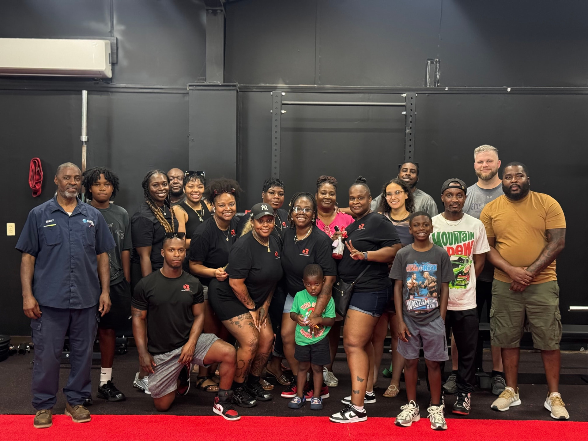Group of athletes and coaches at #WeJustWantResults training facility in Greenville NC